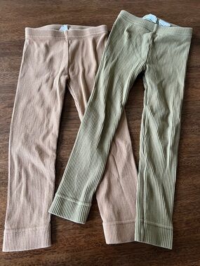 Jamie Kay Kids Ribbed Leggings - Herb & Carmel